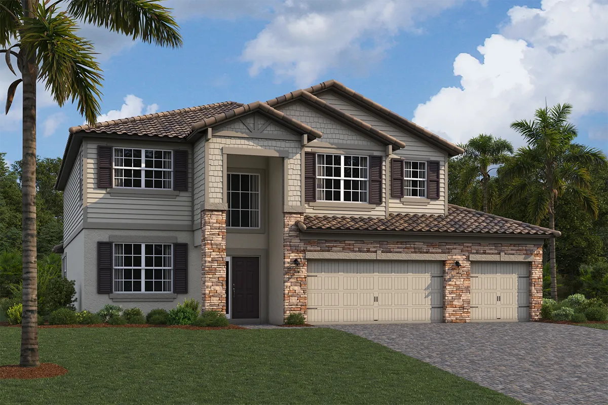 Exterior view of a large two-story home by M/I Homes.