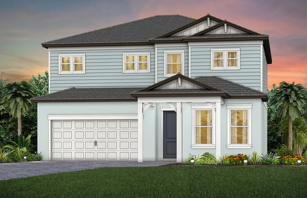 Exterior view of a large two-story home by Pulte Homes.