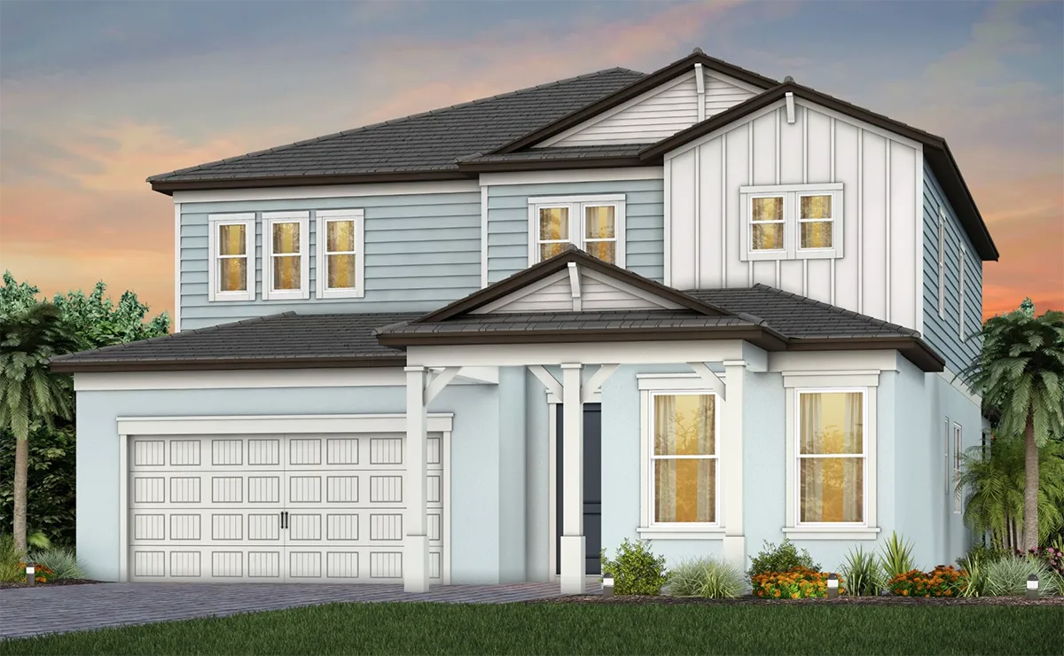 Exterior view of a large two-story home by Pulte Homes.