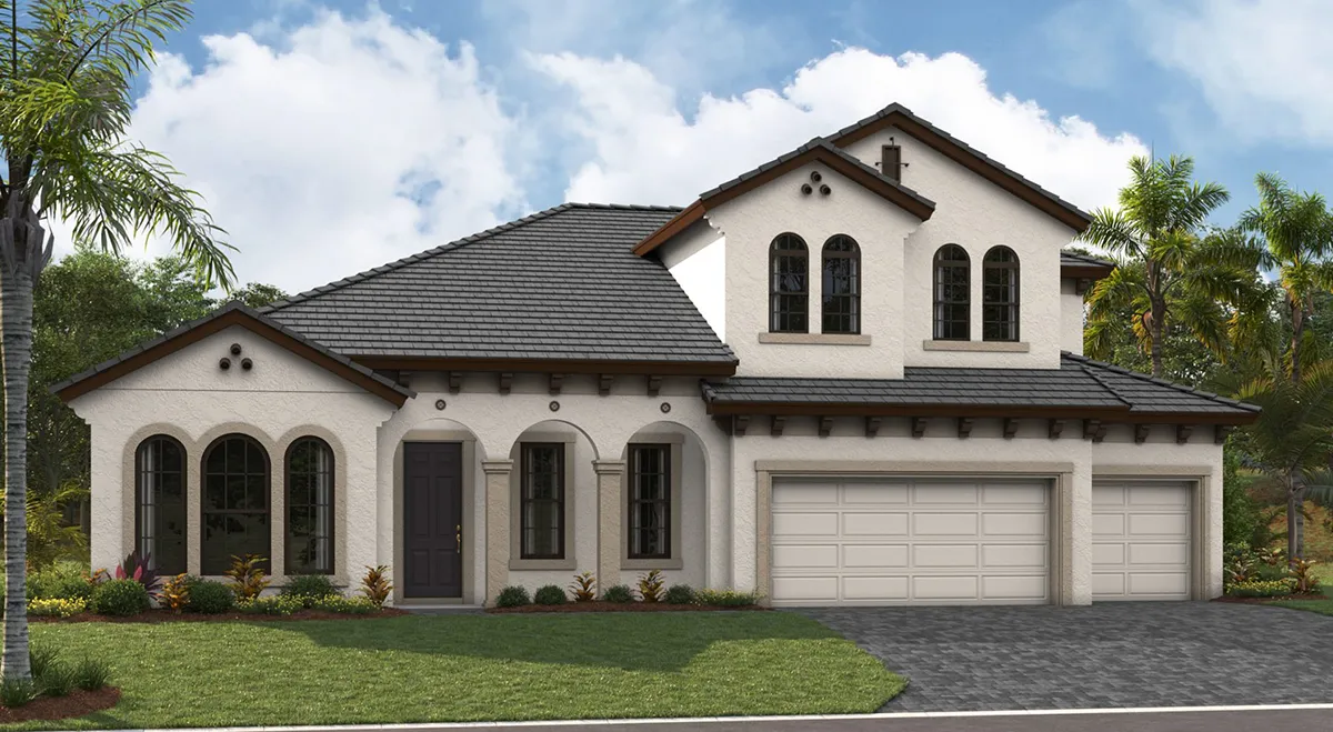 Exterior view of a two-story home from Homes by WestBay.